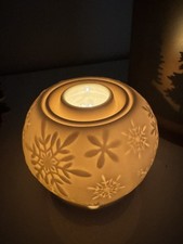 Partylite Illuminescents Duftöl-Kugel Eiszauber P90453, Schneeflocken, Stövchen 