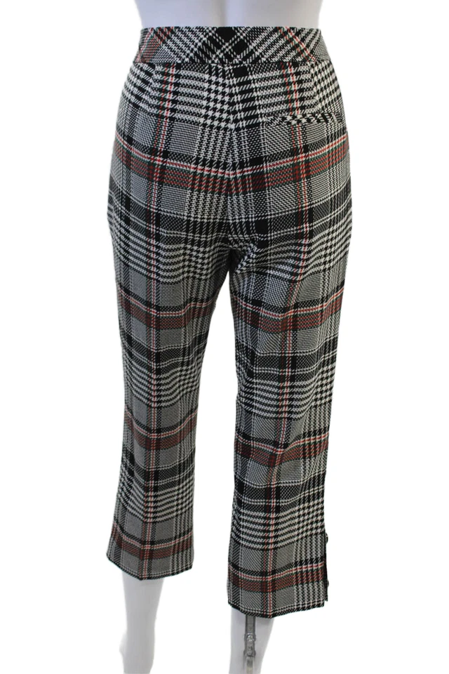 Pantalones cortos al tobillo Trina Turk para mujer negros a cuadros talla 6 Foto 3 de 4