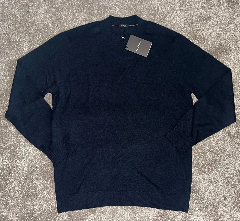 KITON CREW NECK SWEATER NAVY CASHMERE & SILK US SIZE M NWT LIGHTWEIGHT - Image 4 of 4