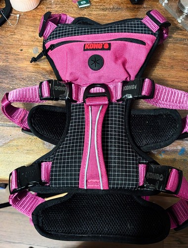 GOTTA SEE THIS! KONG Lrg Pink Tactical Wastebag Pocket Reflective Harness Nwot