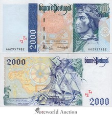 PORTUGAL 2000 Escudos 1996 P 189b Random Sign UNC NR No Reserve