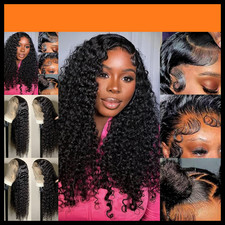 Deep Wave Lace Front Wigs Human Hair 18inch Curly Human Hair Wig For Women