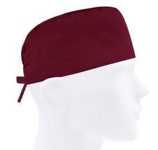 Scrub caps for men, scrub hats, surgical hat, nurse cap, solid burgundy