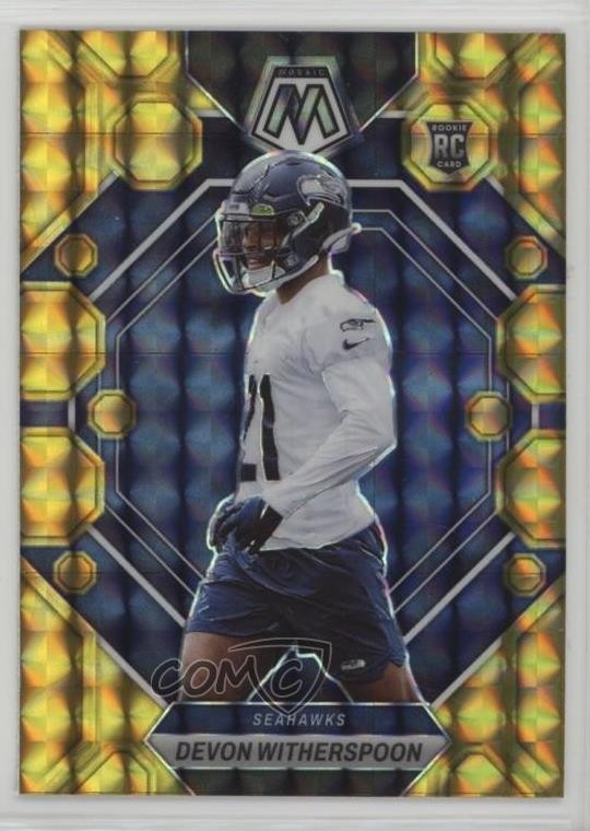 2023 Panini Mosaic Rookies Reactive Yellow Prizm Devon Witherspoon #313 0vw3
