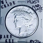 1925 S PEACE SILVER DOLLAR HI GRADE GENUINE U.S. MINT RARE KEY COIN 8476