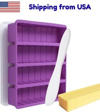 Silicone Butter Molds w/ Lid & Spatulas - Large Cavity, Non-Stick, Reusable, Pur