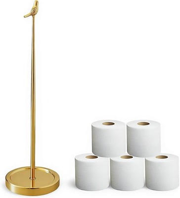 Toilet Paper Holder Stand for 4 Paper Rolls, Bird Style Freestanding TP Holder,