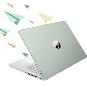 HP 14" Laptop, Intel Processor N150, 4GB RAM 128GB SSD+128GB MSD, Green , Win11P