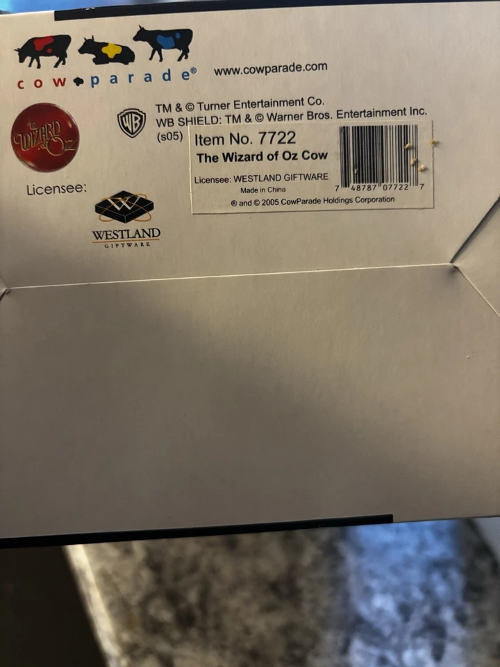 Cow Parade by Westland Figurine The Wizard of Oz Cow #7722 Rare With Box And Tag - Image 3 of 3