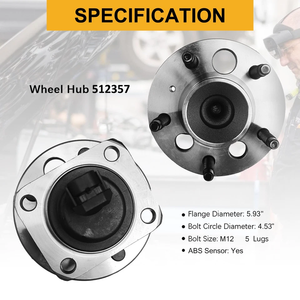 2x Rear Wheel Hub and Bearing Assembly for Pontiac Gand Prix Montana Trans Sport Foto 3 de 4