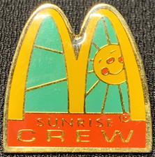 Vintage McDonalds Sunrise Crew Pin - Employee Lapel Badge Fast Food Collectible