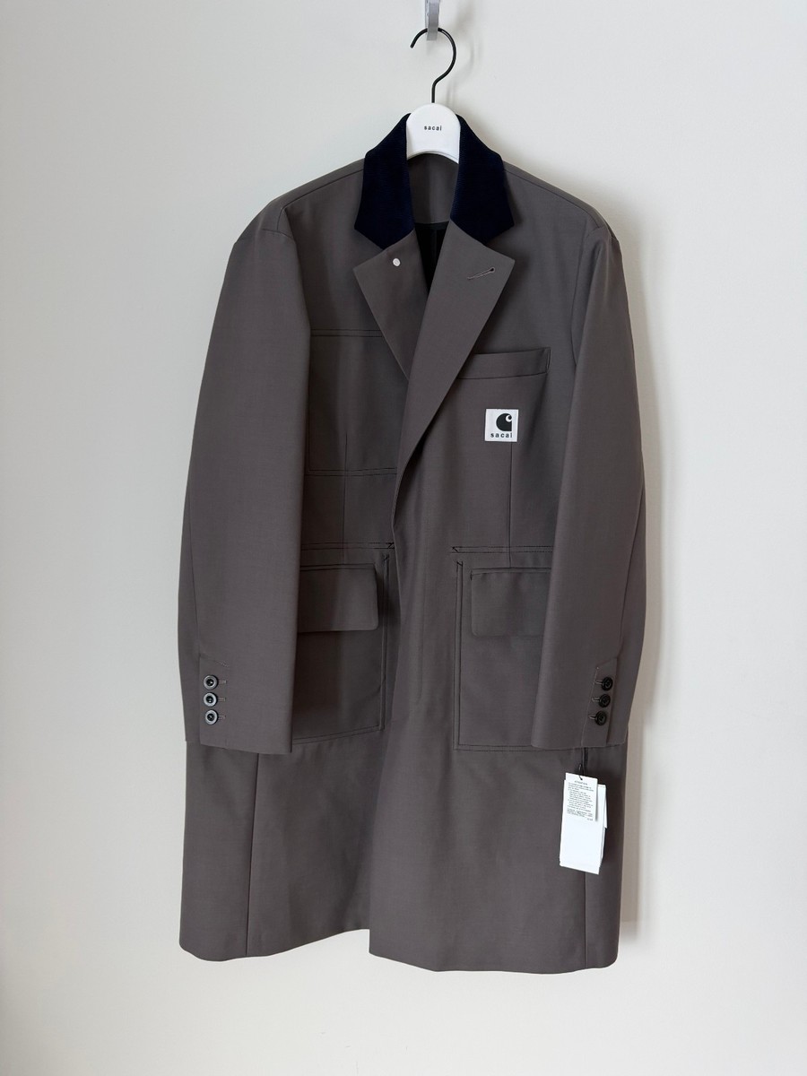 Sacai x Carhartt WIP Suiting Bonding Coat - Size 1 - Taupe - Made
