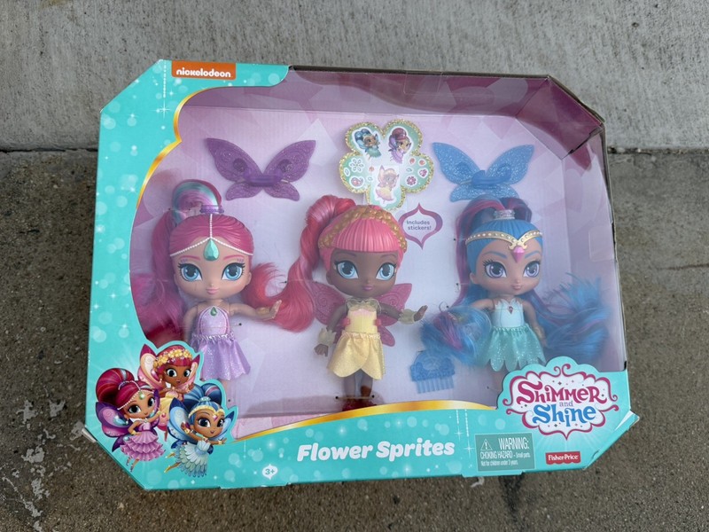 Shimmer And Shine Flower Sprites Dolls 3 Pack Unopened Fisher Price 2018 Rare