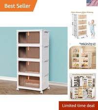 4 Tier Plastic Storage Bins with Lid 23QT - Stackable Storage Bins  Organize...