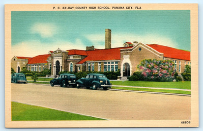 Postcard: P. C. 23:-BAY COUNTY HIGH SCHOOL, PANAMA CITY, FLA 46809