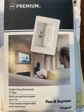 Pass & Seymour P&S Premium Single Gang Recessed TV Box – Open Box – White – Legr