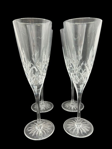 Lot 4 Verres Cristal De Lorraine Flutes Ancien Vintage France Champagne Vin - Foto 3 di 9