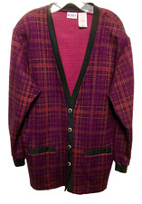NWT-Vintage Wool Cardigan Sweater Womens Size XL 22” Cut ~ MADE IN USA!!!
