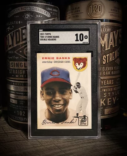 Ernie Banks SGC 10 Perfect GEM MINT 2021 Topps 54 Rookie to 71 Double Headers