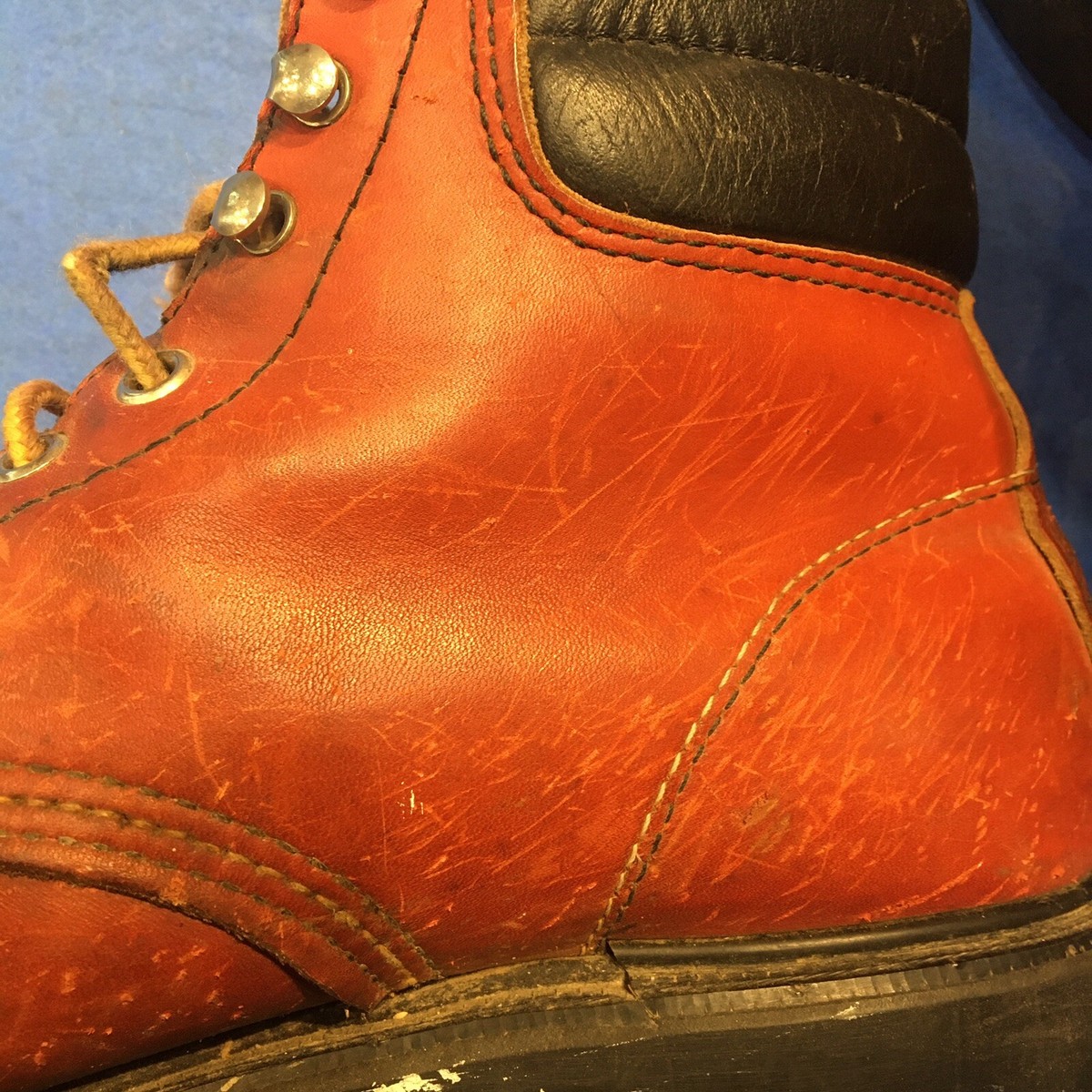 Red Wing Mens Brown ANSI Z41 PT91 Steel Toe Work Boots 3E Red Lace