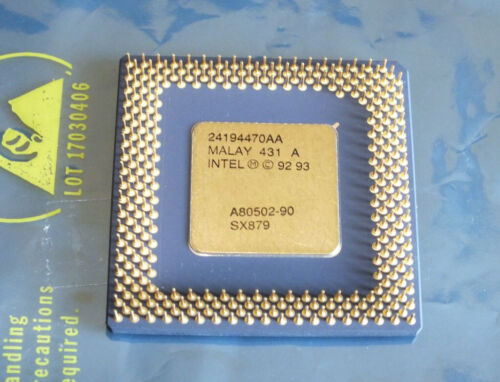 CPU Intel Pentium P90 Goldcap A80502-90 SX879 Pentium FDIV Bug, Vintage, selten - Bild 2 von 2