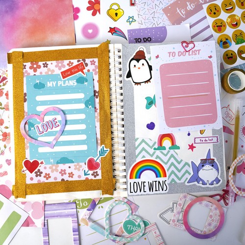 DIY Journal Kit Journal Set Scrapbook Diary Journaling Art Craft For Girls - Picture 23 of 43