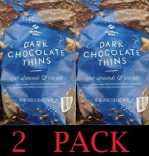 2x Member's Mark Dark Chocolate Thins with Almonds and Sea Salt Candy 20 oz 2 PK