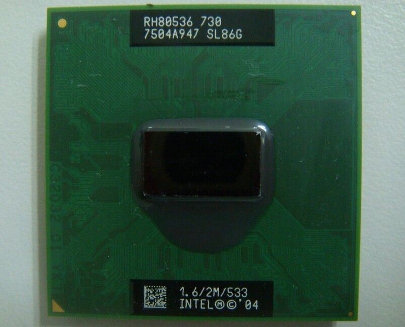 Intel Pentium M 730 1,6 GHz – Processeur Socket MPGA478C, Testé OK (SL86G)