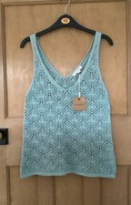blu pepper stunning green crochet top in size 10-12   