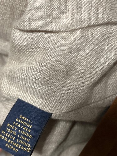 *FLAWS Brooks Brothers Genuine Suede Leather XL Men’s Zip Jacket Linen Lining - Picture 6 of 10