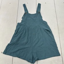 Shein Teal Blue Sleeveless 3 Pockets Short Boho Romper Women's Size Small