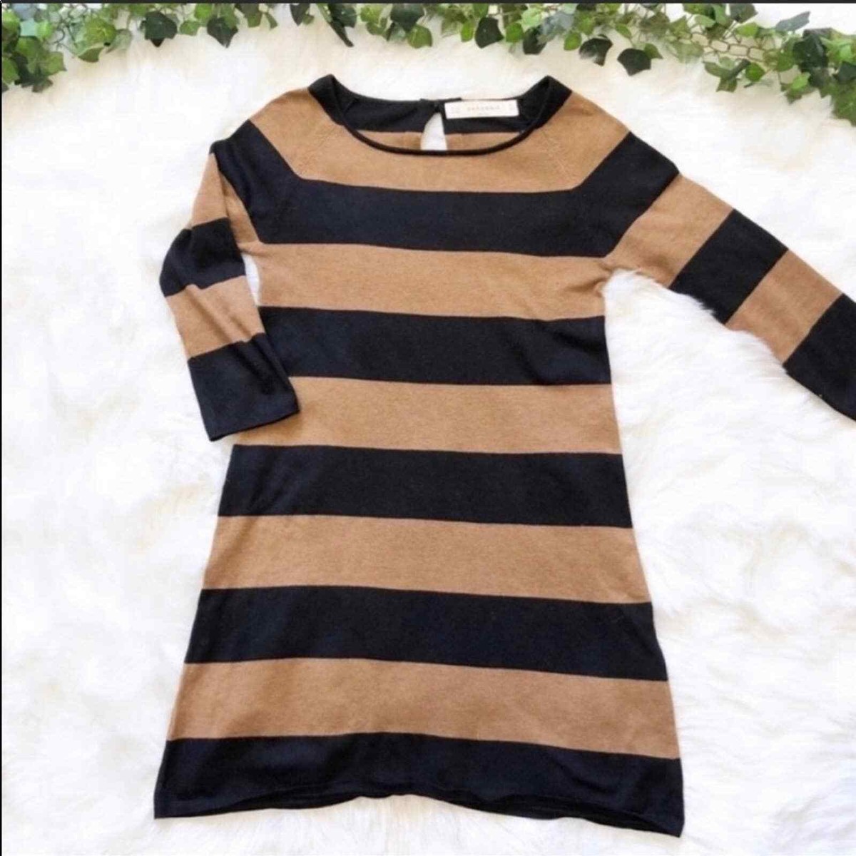 Zara Knit Long Sleeve Mini Dress Brown & Black | eBay Zara Knit Long Sleeve Mini Dress Brown & Black | eBay