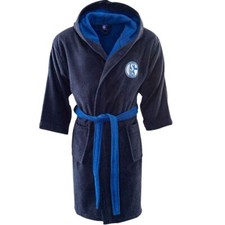 FC Schalke 04 Bademantel navy mit Kapuze Morgenmantel S04 Logo Fanartikel Shop