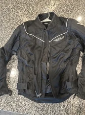 FLY RACING Mesh Motorcyle Jacket Size Small Black  - With Liner and Padding