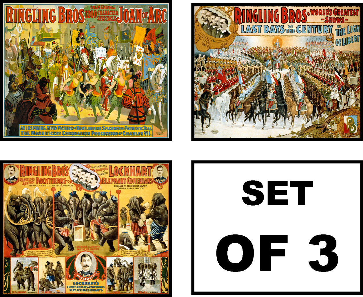 Ringling Brothers Elephants Vintage Circus Big Top ART SET of 8x10 Prints |  eBay