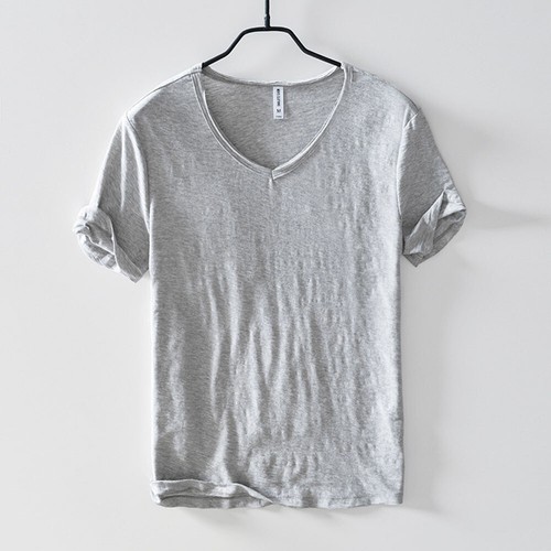Mens Slim Plain Basic T Shirts Muscle Tops Gym V Neck Short Sleeve Cotton Tee ⁿ - Picture 8 of 25
