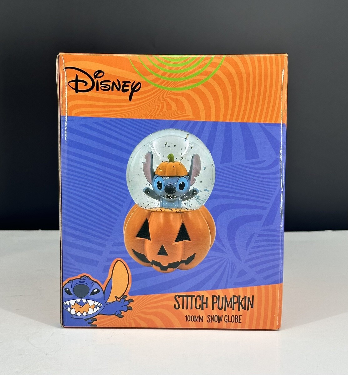 Disney Lilo And Stitch Stitch Pumpkin Snowglobe Halloween