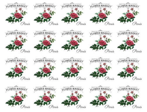 Vintage French Advertising Labels Roses Transfers Flower Market Decals ...