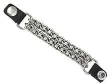 7 1/2 Inch Motorcycle Vest Extenders Biker Plain 5" Chain Nickel Silver Chain