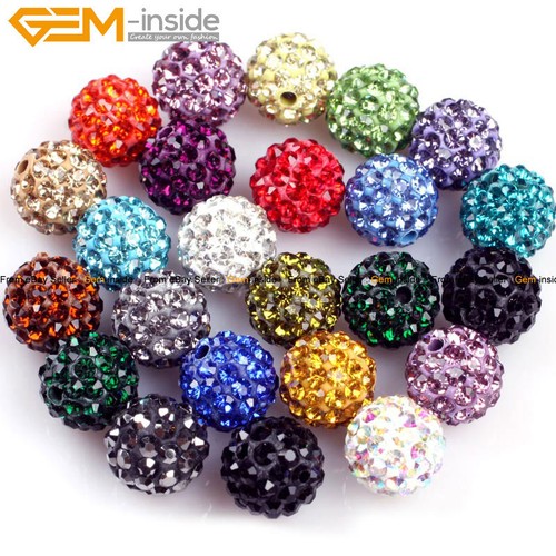 10 Pcs Pave Zeads CZ Crystal Rhinestone Disco Ball Beads For Jewelry Making 10mm - 第 1/70 張圖片