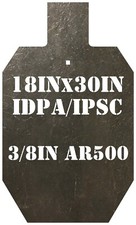 3/8" AR500 18"x30" IDPA/IPSC Steel Shooting Target Metal Rifle/Pistol Gong - 1pc
