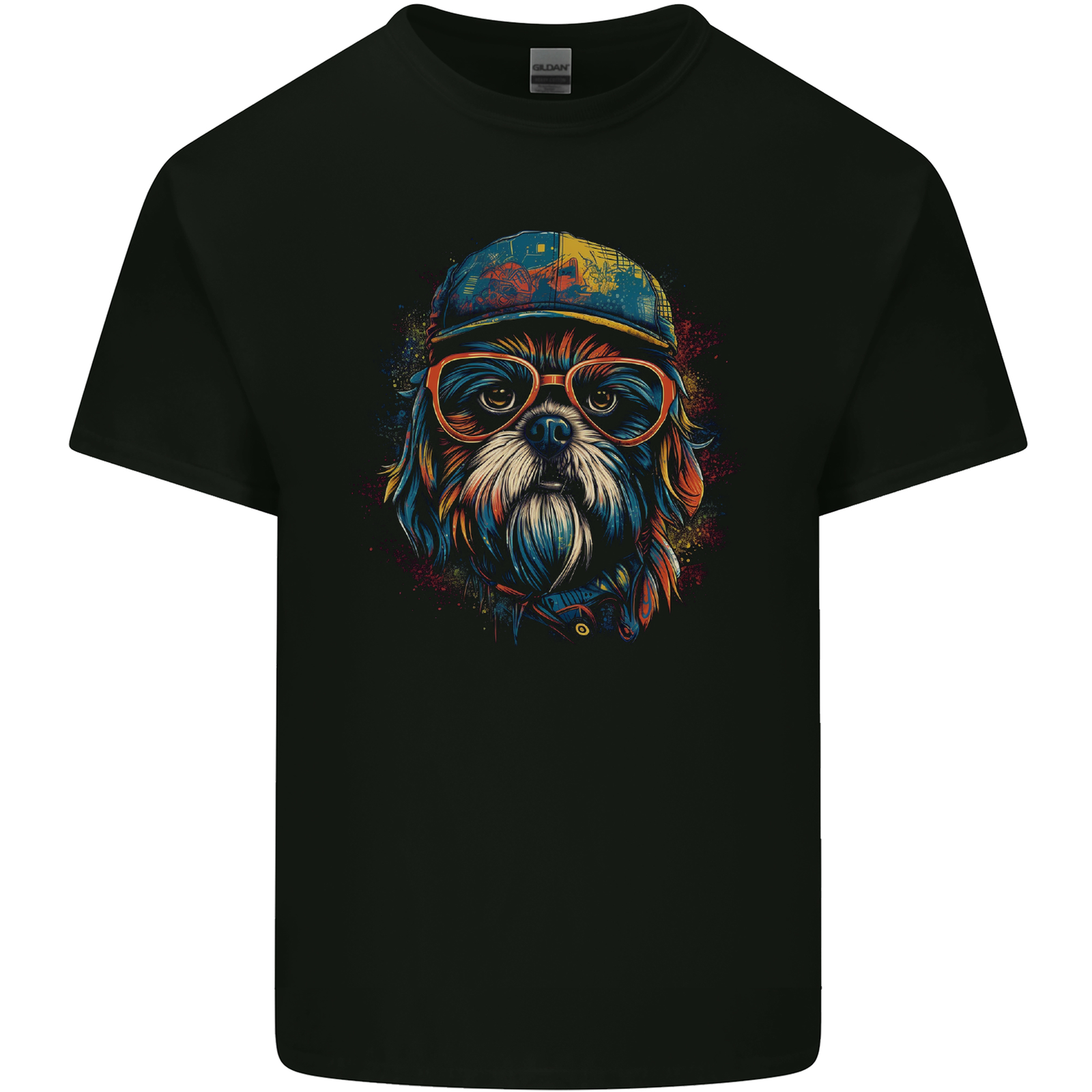 A Cool Shih Tzu Dog Mens Cotton T-Shirt Tee Top