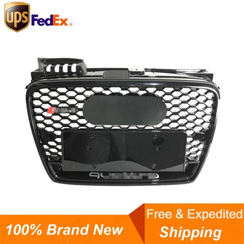 Griglia sportiva anteriore compatibile con Audi A4 B7 Rs-Style Chrome Black 2005 2006 2007 2008 Pdc E-4440 Griglia anteriore centrale Sport a nido d'ape Mesh Grille Sport
