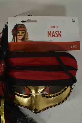 Pirate Mask Suit Yourself Costume Mask 840549 Masquerade Red Gold Skeleton Ribon - 第 3/6 張圖片