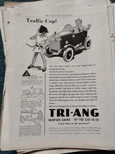 L1z Ephemera 1930s Advert Triang Peddle Cars Traffic Cop