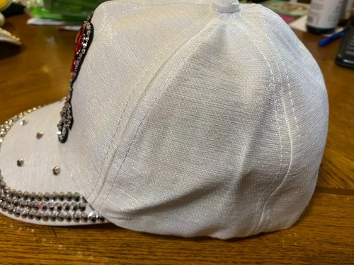 White Cap (I Love Jesus) Sequined & Rhinestoned Adjustable NWOT - Picture 2 of 3