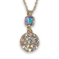 Necklace Pendant by Mariana Woman Shimmering Aurora Boreale Swarovski Crystals