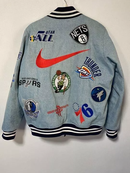 Universidad Palmadita Lustre Supreme x NIKE AO3632-440 NBA Denim Warm-Up Jacket L blue Pre-owned | eBay