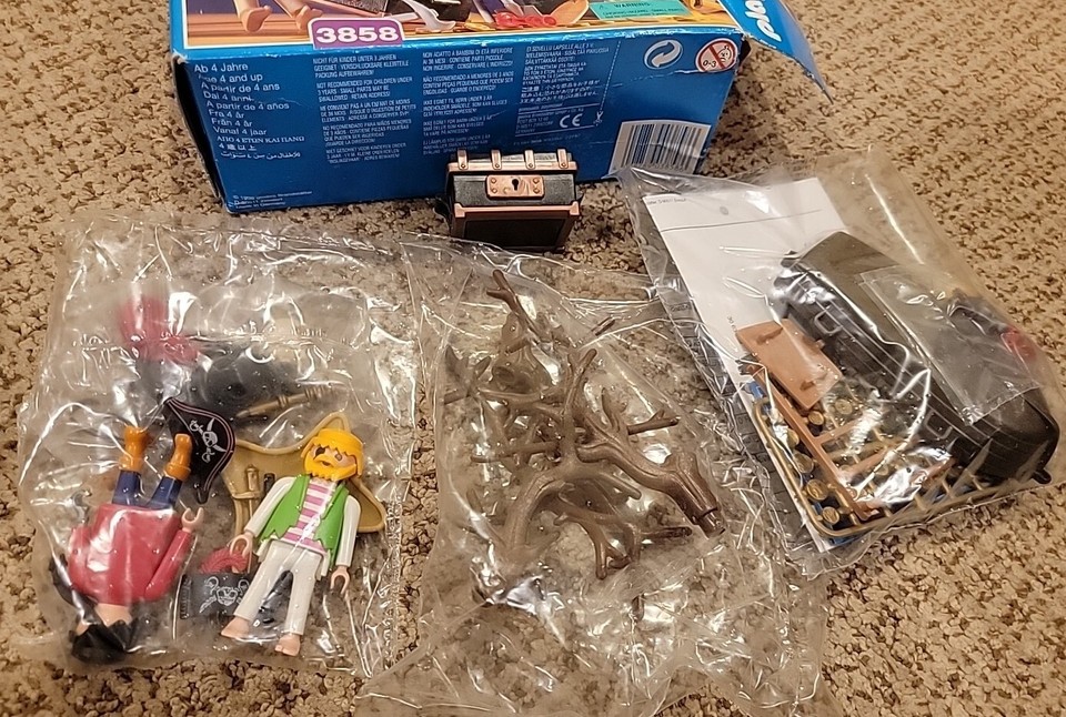 PLAYMOBIL 3938 GRANDE Ile aux Trésors Prison Pirates Vintage Boîte System Notice EUR 97,90