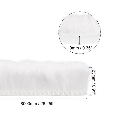 26ft L x 0.35" W x 0.9" H Self-Adhesive Seal Weather Stripping Brush White - Picture 2 of 5
